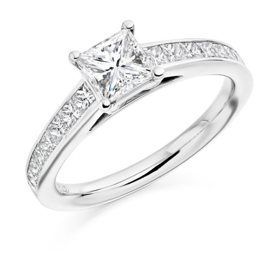 Platinum Princess Cut Diamond Engagement Ring 1.35ct