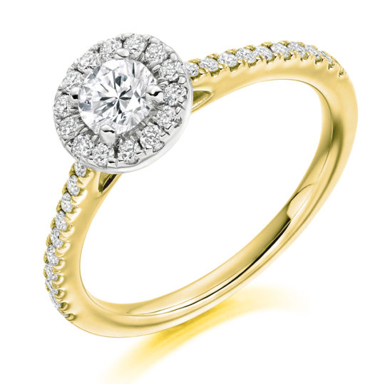 Platinum Brilliant Cut Diamond Halo Engagement Ring 0.60ct