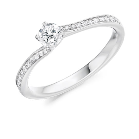 Platinum Brilliant Cut Diamond Engagement Ring 0.50ct