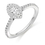 Platinum Marquise Cut Diamond Halo Engagement Ring 0.60ct