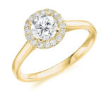 Platinum Brilliant Cut Diamond Halo Engagement Ring 0.90ct