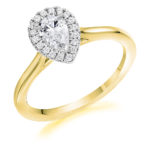 Platinum Pear Shape Diamond Halo Engagement Ring 0.65ct
