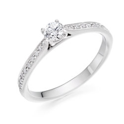 Platinum Brilliant Cut Diamond Engagement Ring 0.40ct