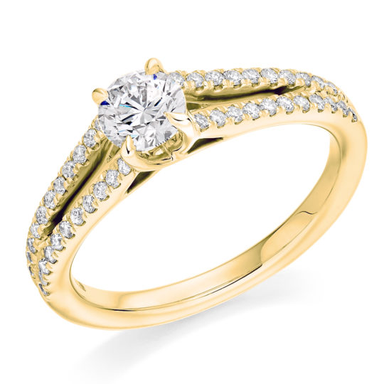 18ct Yellow Gold Brilliant Cut Diamond Engagement Ring 0.80ct