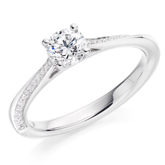 Platinum Brilliant Cut Diamond Engagement Ring 0.62ct