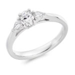 Platinum Oval Cut & Pear Shape Diamond Engagement Ring 0.53ct