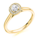Platinum Brilliant Cut Diamond Halo Engagement Ring 0.38ct