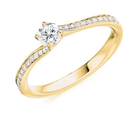 18ct Yellow Gold Brilliant Cut Diamond Engagement Ring 0.50ct