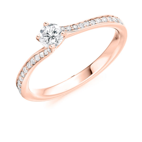 18ct Rose Gold Brilliant Cut Diamond Engagement Ring 0.50ct