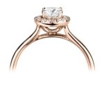 18ct Rose Gold Brilliant Cut Diamond Halo Engagement Ring 0.63ct