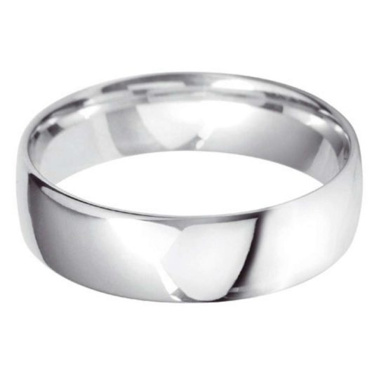 Gents Platinum 6mm Light Court Wedding Ring