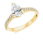18ct Yellow Gold Pear Shape Diamond Engagement Ring 0.95ct