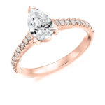 18ct Rose Gold Pear Shape Diamond Engagement Ring 0.95ct