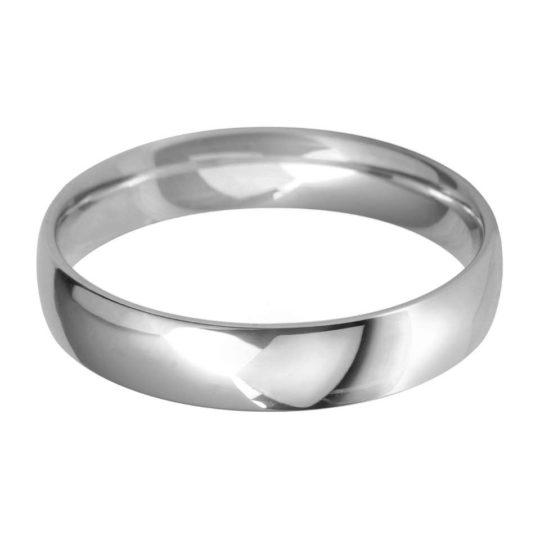 Ladies Platinum 4mm Light Court Wedding Ring