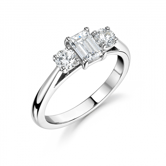 Solitaire Emerald Cut Diamond Ring – Hamra Jewelers