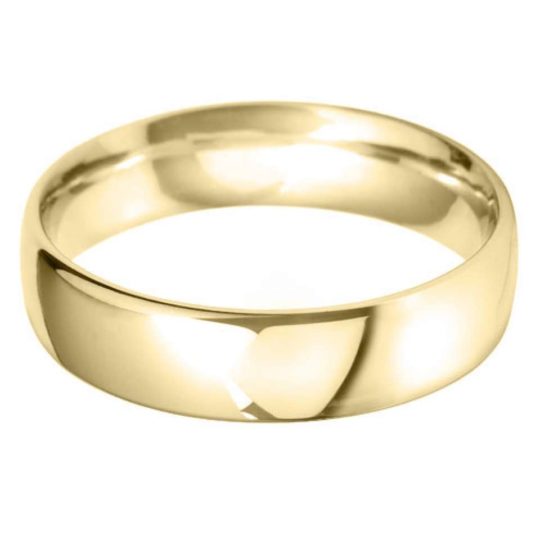 Gents 18ct Yellow Gold 6mm Court Wedding Ring