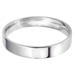 Gents Platinum 4mm Light Flat Court Wedding Ring