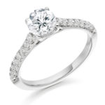 Platinum Brilliant Cut Diamond Engagement Ring 1.10ct