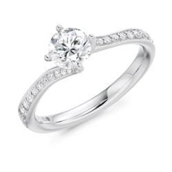 Platinum Brilliant Cut Diamond Engagement Ring 0.95ct