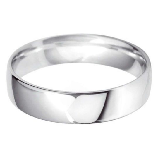 Gents Platinum 5mm Light Court Wedding Ring