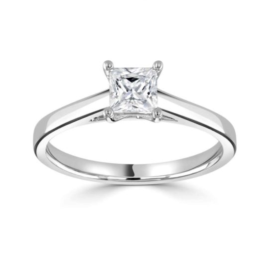Platinum Princess Cut Diamond Solitaire Engagement Ring 1.00ct