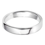Gents 18ct White Gold 4mm Court Wedding Ring