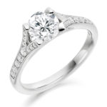Platinum Brilliant Cut Diamond Engagement Ring 0.95ct
