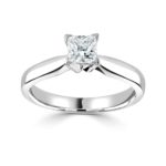 Platinum Princess Cut Diamond Solitaire Engagement Ring 0.80ct