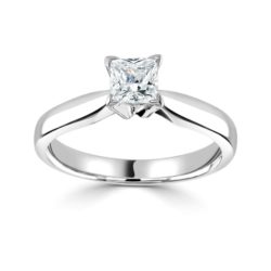 Platinum Princess Cut Diamond Solitaire Engagement Ring 0.80ct