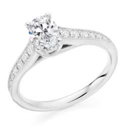 Platinum Oval Cut Diamond Engagement Ring 1.00ct