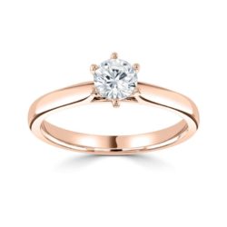 18ct Rose Gold Brilliant Cut Diamond Solitaire Engagement Ring 0.45ct