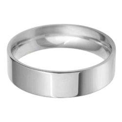 Gents Platinum 6mm Flat Court Wedding Ring
