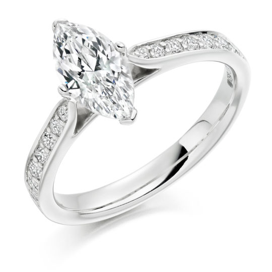 Platinum Marquise Cut Diamond Engagement Ring 1.00ct