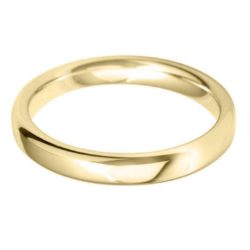 Ladies 18ct Yellow Gold 3mm Court Wedding Ring