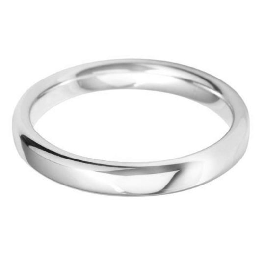 Ladies Platinum 3mm Court Wedding Ring