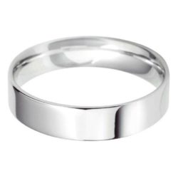 Gents Platinum 5mm Light Flat Court Wedding Ring