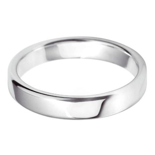 Gents Platinum 4mm Court Wedding Ring