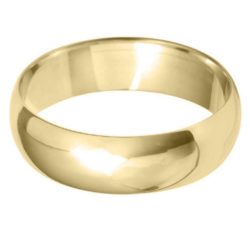 Gents 9ct Yellow Gold 6mm D-Shape Wedding Ring