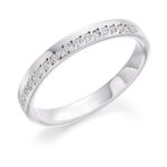 Platinum Brilliant Cut Diamond Offset Wedding Ring 0.15ct