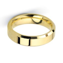 Gents 9ct Yellow Gold 5mm Bevelled Edge Wedding Ring