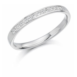 Platinum Princess Cut Diamond Channel Set Half Eternity Ring 0.20ct