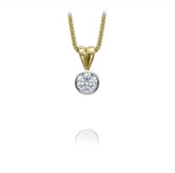 18ct Yellow Gold Brilliant Cut Bezel Set Diamond Pendant 0.50ct