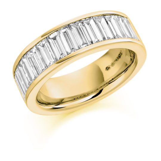 18ct Yellow Gold Baguette Cut Diamond Half Eternity Ring 2.00ct