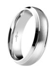 Gents Platinum 6mm Patterned Court Wedding Ring
