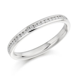 Platinum Brilliant Cut Diamond Channel Set Half Eternity Ring 0.15ct