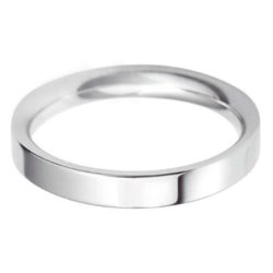 Ladies Platinum 3mm Flat Court Wedding Ring