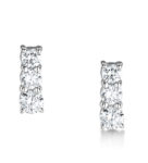 18ct White Gold Brilliant Cut Diamond Trilogy Earrings 1.00ct