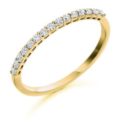 18ct Yellow Gold Brilliant Cut Diamond Claw Set Half Eternity Ring 0.25ct