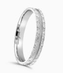 Ladies Platinum 3mm Patterned Wedding Ring