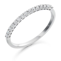 Platinum Brilliant Cut Diamond Claw Set Half Eternity Ring 0.25ct
